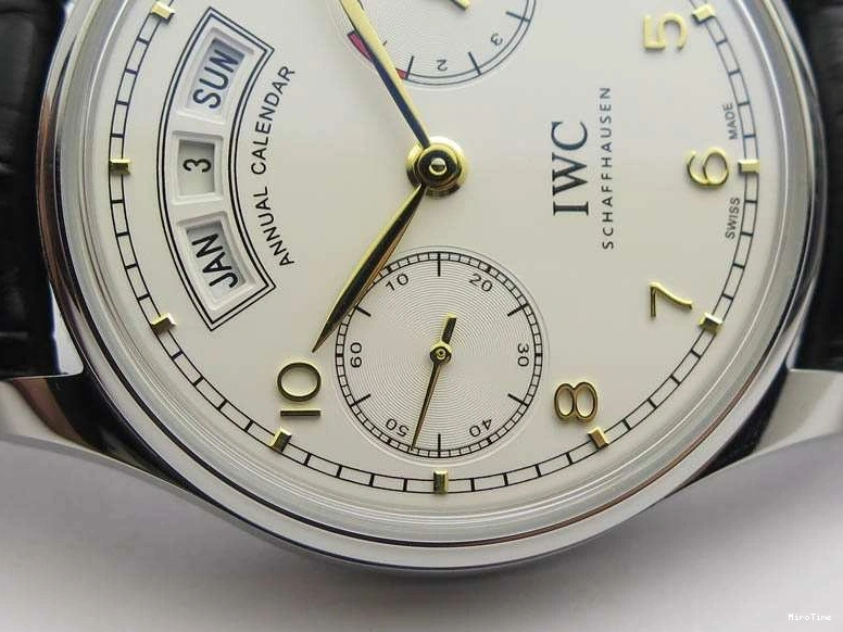 MIROTIME 0118 Portuguese Real PR Real Annual Calendar IW5035 YLF 1:1 Best Edition White Dial On Leather Strap A Refined 7243